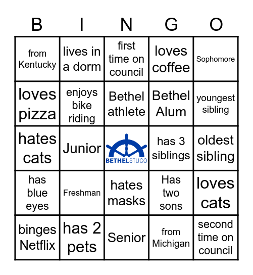 StuCo Bingo Card