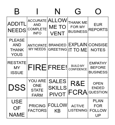 C I R   B I N G O  Bingo Card