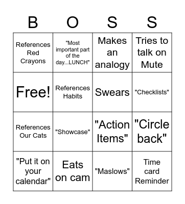 BOSS BINGO Card