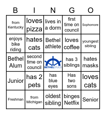 StuCo Bingo Card