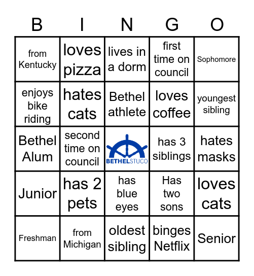 StuCo Bingo Card