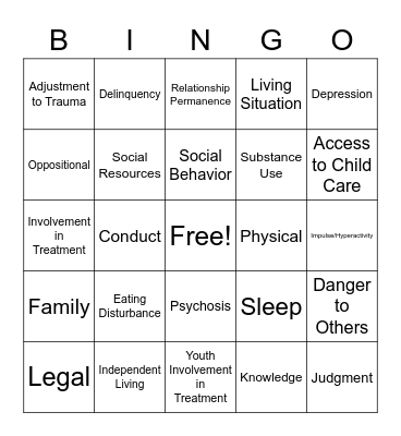 CANS Bingo Card