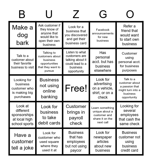 Find that Business Bingo Card