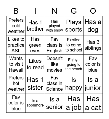 Review Bingo Card