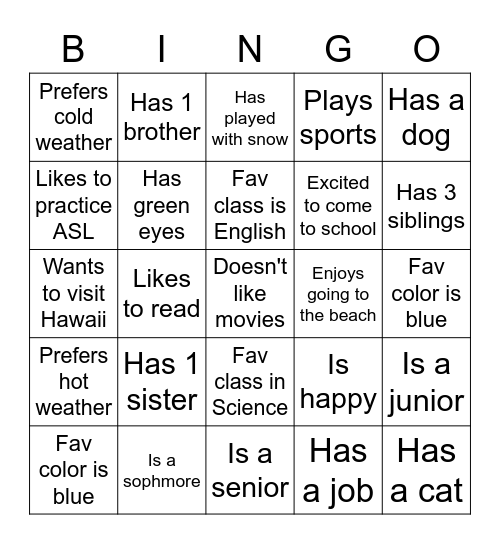 Review Bingo Card