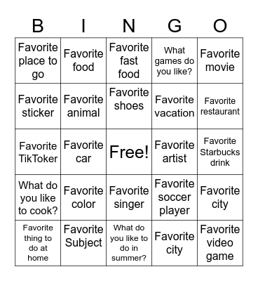 Bingo Card