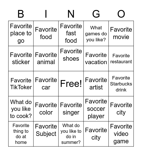 Bingo Card