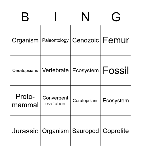 Old News Vocabulary Bingo Card