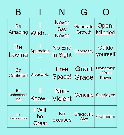 Inspirational BINGO Card