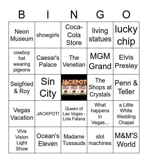 Everything Vegas Bingo Card