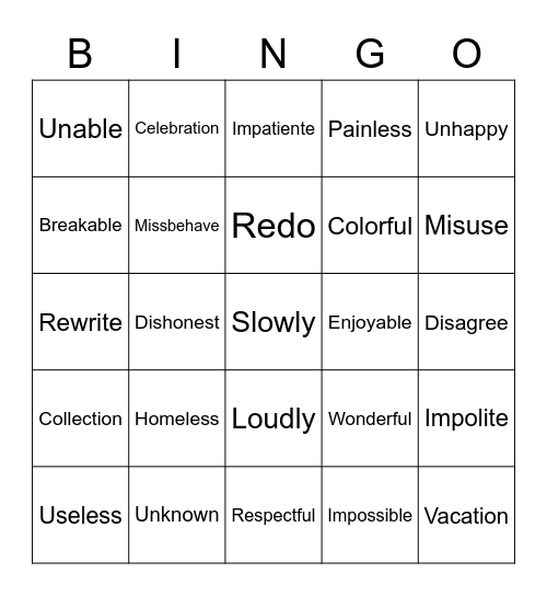 Bingo Card