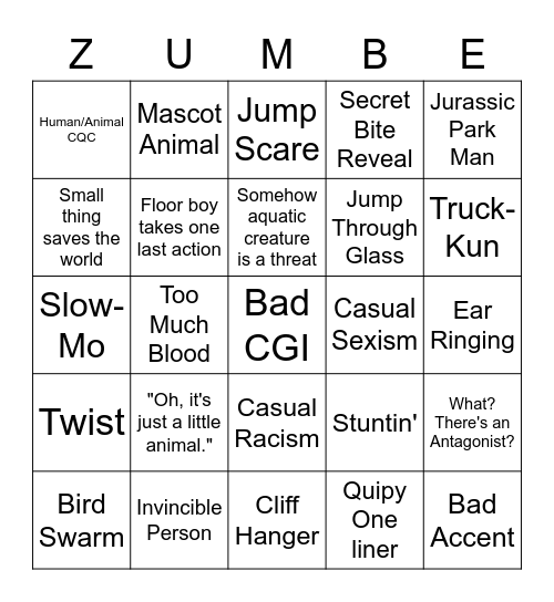 Zoombiez: In 3D Bingo Card
