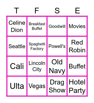 Hayley and Jimmy's Post-Covid Bingo Card
