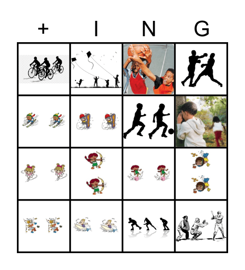 What are they doing? Bingo Card