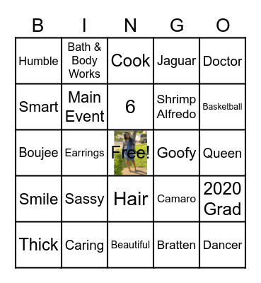 Ashanti 18th Birthday Bingo Card