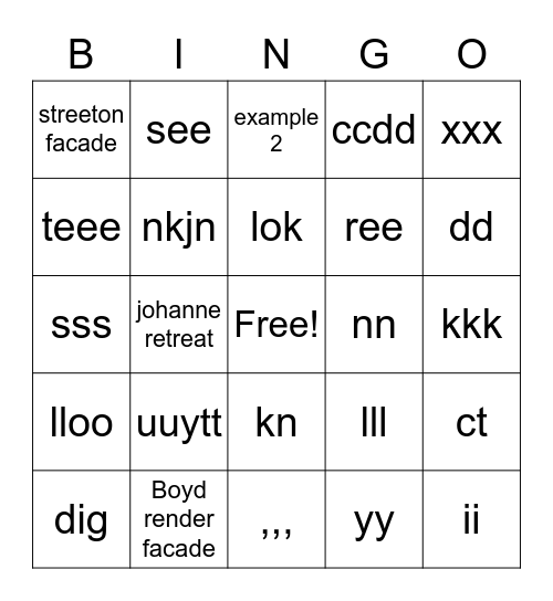 Mimosa Homes Bingo Card