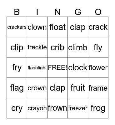 Sort 23 Diagraphs Bingo Card