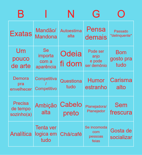 Bingo da Lia Bingo Card