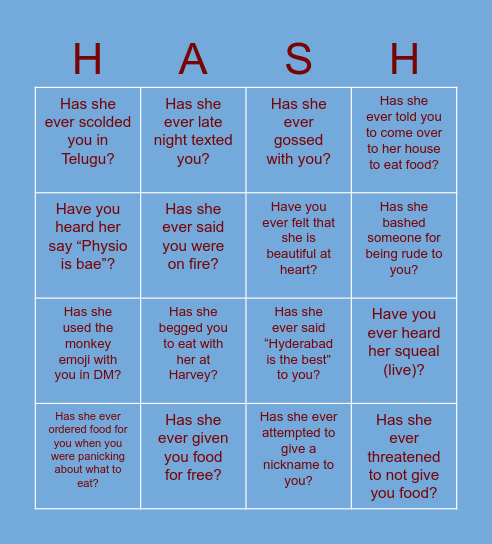 Hash Bingo Card