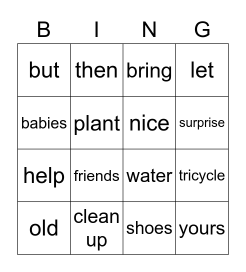 Beginner A3 chapter 1 Bingo Card