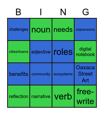 Language Arts SO FAR BINGO! Bingo Card
