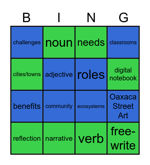 Language Arts SO FAR BINGO! Bingo Card