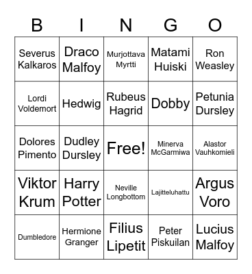 Katrin Potter polttarit Bingo Card