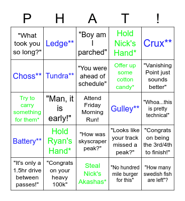 Phat 50 Bingo! Bingo Card