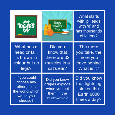 Happy Teachers' Day! Bingo Card