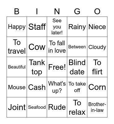 Esme Vocab Review Bingo Card