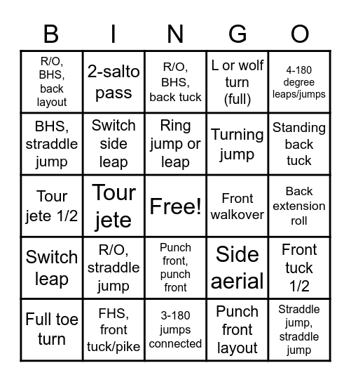 Level 5/6 Floor Bingo Card