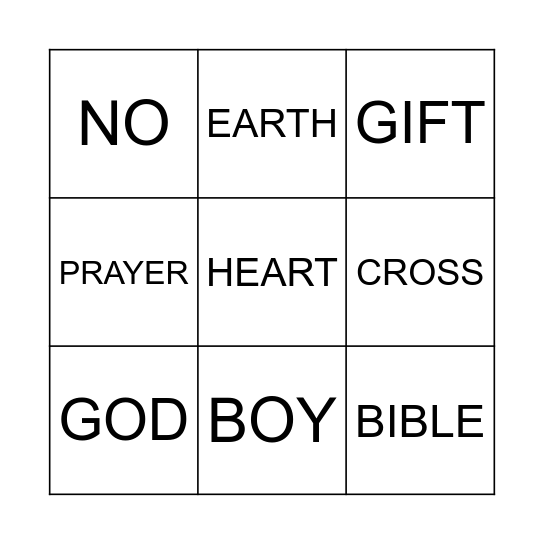 Juan 3:16 Bingo Card