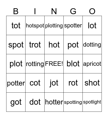 Ot Bingo Card