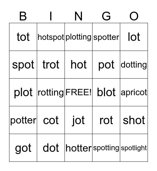 Ot Bingo Card