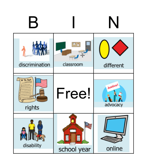 Vocab BIngo Week 1 Bingo Card