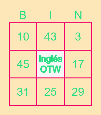 Bingo time! Bingo Card