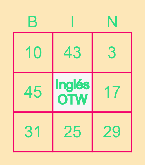 Bingo time! Bingo Card