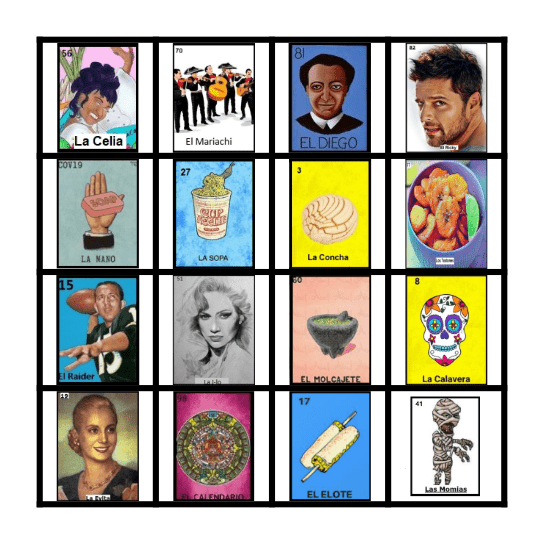 Unidos Loteria Bingo Card
