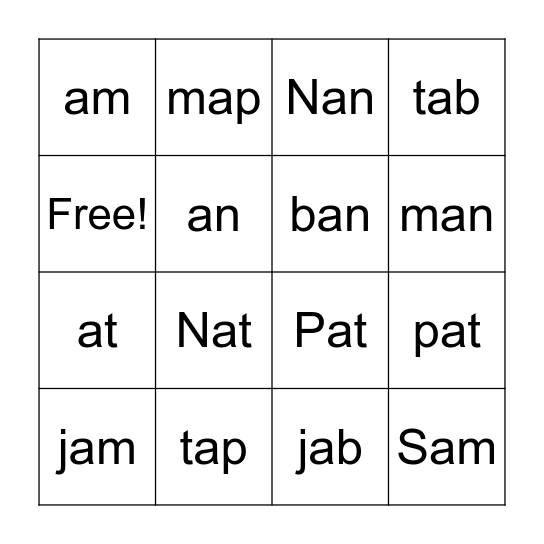 AAR Lesson 2 Practice Sheet Bingo Card