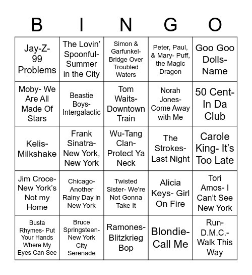 Total-Quiz.com Presents Radio Bingo: Empire State Bingo Card