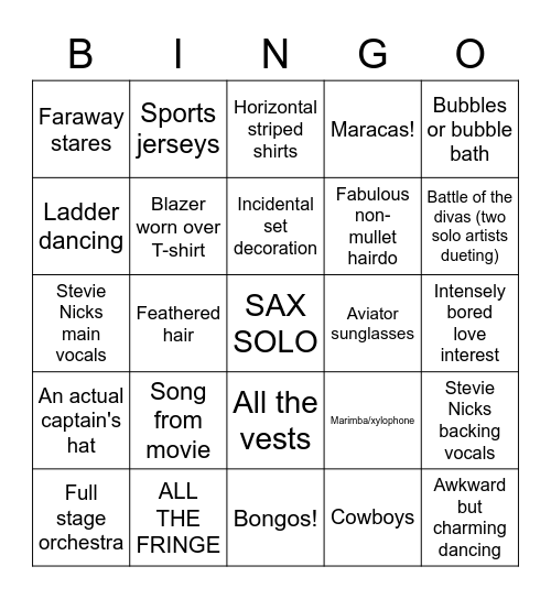 Late Bar YACHT ROCK BINGO with DJ Samorama! Bingo Card