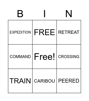 Vocabulary Bingo Card