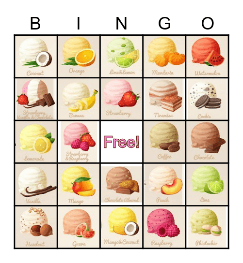 💕🍧 ~SWE ice cream bingo~ 🍧💕 Bingo Card