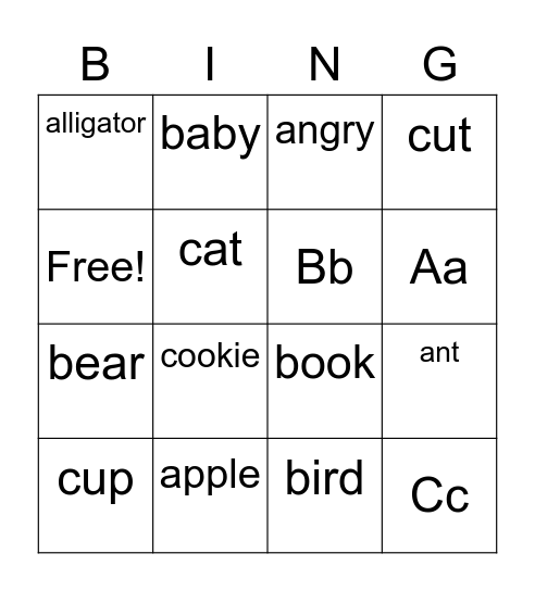 Sounds Great 1 Unit 1 Bingo Card