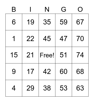ASL BINGO DW Bingo Card