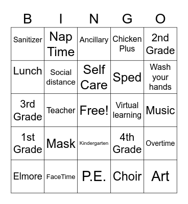 B. C. Elmore Bingo Card