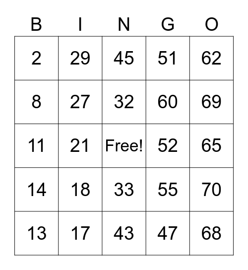 Jocelin's ASL Bingo Card