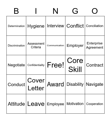 Career & Enterprise Bingo Card