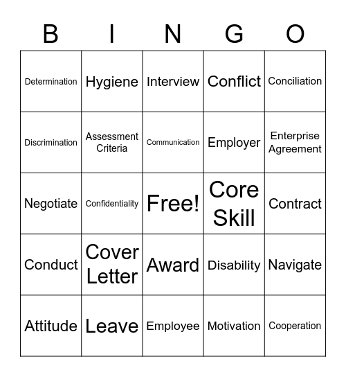 Career & Enterprise Bingo Card