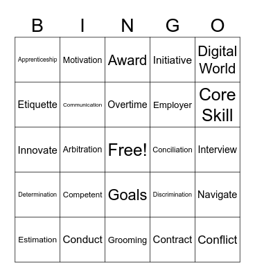 Career & Enterprise Bingo Card